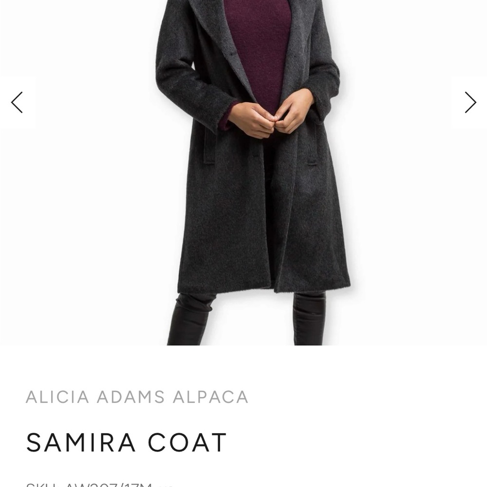 Alicia Adams Alpaca Samira Charcoal Trench Coat